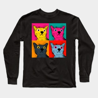 Pop Art Cat Long Sleeve T-Shirt